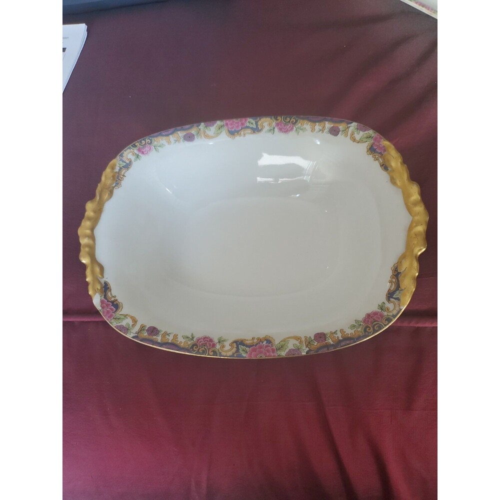 Jean Pouyat Limoges China 1920s Vegetable Serving Bowl Vintage Antique
